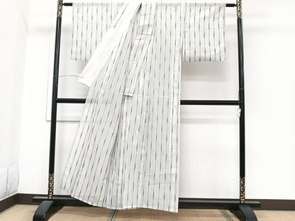 平和屋着物＊夏物 絽芭蕉 矢羽文 正絹 逸品 CABI3689xi