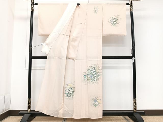 平和屋着物＊夏物 訪問着 絽 手描き 草花文 正絹 逸品 CABI3690xi