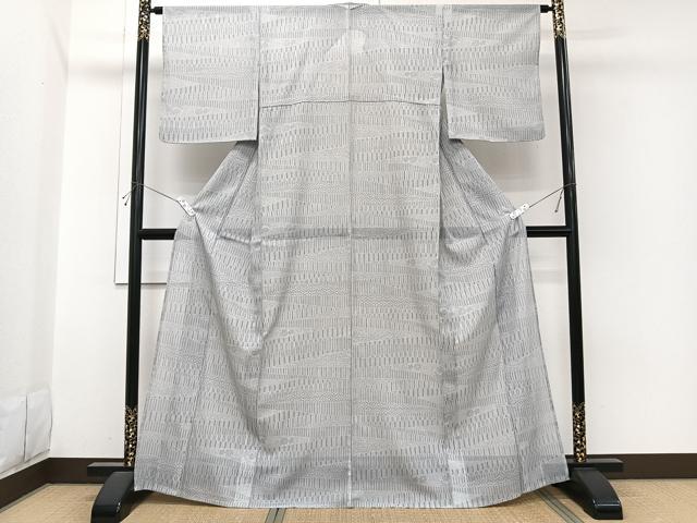 平和屋着物＊夏物 小紋 絽 切嵌花唐草文 洗える着物 CABI3691xi