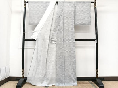 平和屋着物＊夏物 小紋 絽 切嵌花唐草文 洗える着物 CABI3691xi