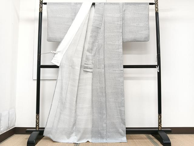 平和屋着物＊夏物 小紋 絽 切嵌花唐草文 洗える着物 CABI3691xi