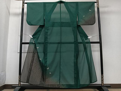 平和屋着物＊夏物　訪問着　絽　舞蝶文　金彩　洗える着物　CABI3695xi
