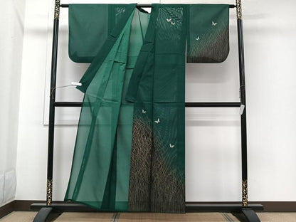 平和屋着物＊夏物　訪問着　絽　舞蝶文　金彩　洗える着物　CABI3695xi