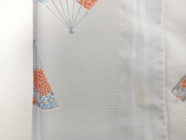 平和屋着物＊夏物　小紋　絽　扇花文　洗える着物　CABI3704xi