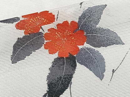 平和屋着物＊夏物　小紋　絽　草花文　洗える着物　CABI3710xi