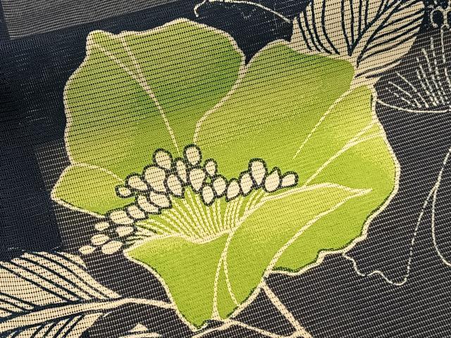 平和屋着物＊夏物　小紋　絽　草花文　洗える着物　CABI3713xi