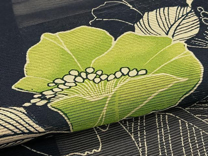 平和屋着物＊夏物　小紋　絽　草花文　洗える着物　CABI3713xi