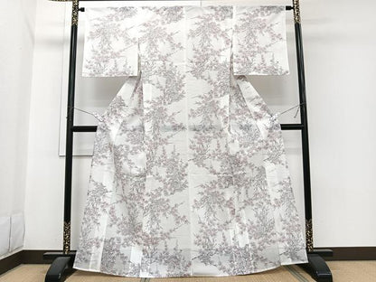 平和屋着物＊夏物　小紋　絽　風景花文　洗える着物　未使用　CABI3714xi