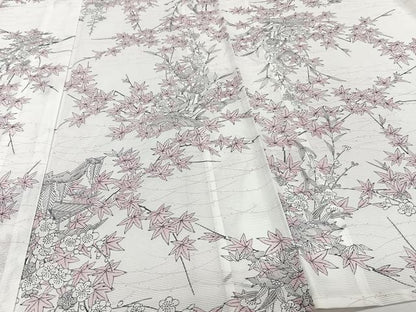 平和屋着物＊夏物　小紋　絽　風景花文　洗える着物　未使用　CABI3714xi