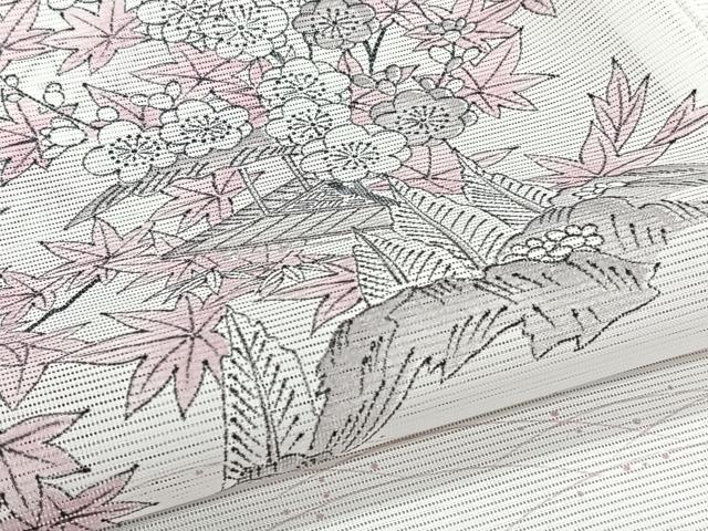 平和屋着物＊夏物　小紋　絽　風景花文　洗える着物　未使用　CABI3714xi