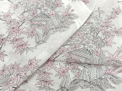 平和屋着物＊夏物　小紋　絽　風景花文　洗える着物　未使用　CABI3714xi