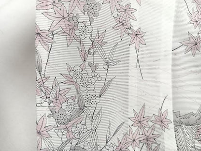 平和屋着物＊夏物　小紋　絽　風景花文　洗える着物　未使用　CABI3714xi