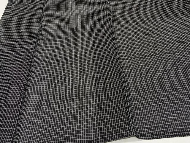 平和屋着物＊夏物 男性 お召 紗 格子 正絹 逸品 CABI3719xi