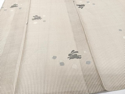 平和屋着物＊夏物　紗紬　跳兎　正絹　逸品　CABI3721xi
