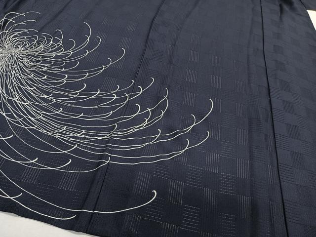 平和屋着物＊夏物　小紋　市松紋絽　乱菊　やまと誂製　正絹　逸品　CABI3722xi