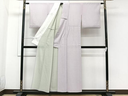 平和屋着物＊夏物　江戸小紋　絽縮緬　鮫小紋柄　両面染　正絹　逸品　CABI3726xi
