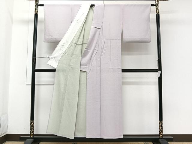 平和屋着物＊夏物　江戸小紋　絽縮緬　鮫小紋柄　両面染　正絹　逸品　CABI3726xi