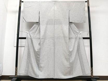 平和屋着物＊夏物　小紋　絽　芝草花文　正絹　逸品　CABI3727xi