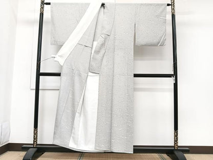 平和屋着物＊夏物　小紋　絽　芝草花文　正絹　逸品　CABI3727xi