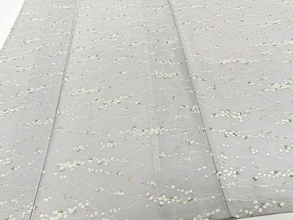 平和屋着物＊夏物　小紋　絽　芝草花文　正絹　逸品　CABI3727xi