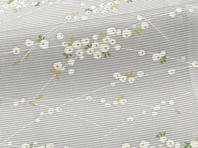平和屋着物＊夏物　小紋　絽　芝草花文　正絹　逸品　CABI3727xi