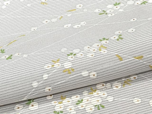 平和屋着物＊夏物　小紋　絽　芝草花文　正絹　逸品　CABI3727xi