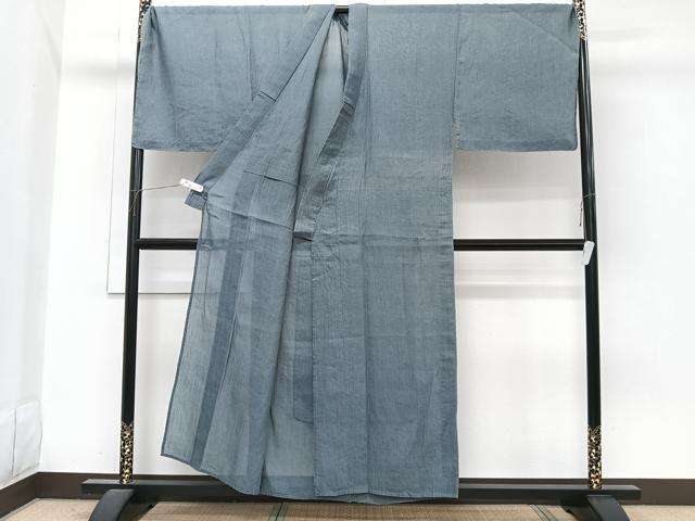 平和屋着物＊夏物　男性　小千谷縮　薄花色　キングサイズ　麻　逸品　CABI3728xi