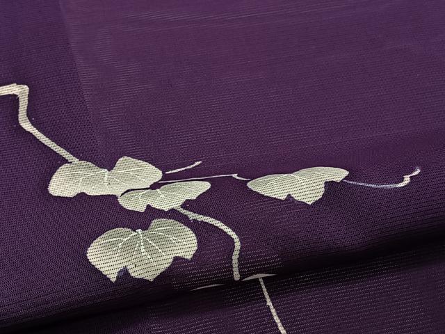 平和屋着物＊夏物　小紋　絽　蔦の葉文　正絹　逸品　CABI3730xi