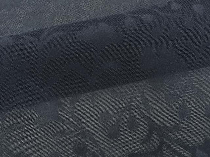 平和屋着物＊夏物　色無地　草花紋紗　紫黒色　正絹　逸品　CABI3733xi