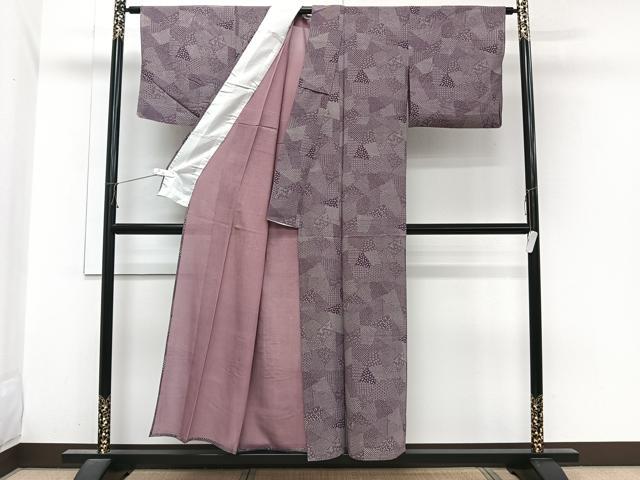 平和屋着物＊夏物　江戸小紋　絽　切嵌花文　正絹　逸品　CABI3734xi