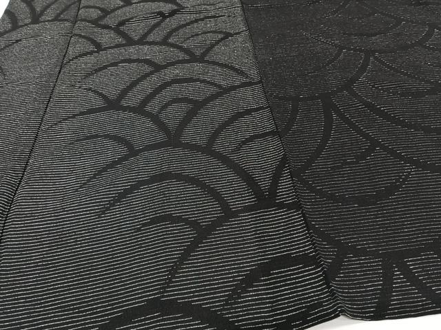 平和屋着物＊夏物　小紋　紗　青海波文　銀通し地　正絹　逸品　CABI3735xi