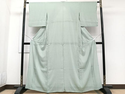 平和屋着物＊夏物　小紋　絽縮緬　杢目文　洗える着物　CABI3736xi