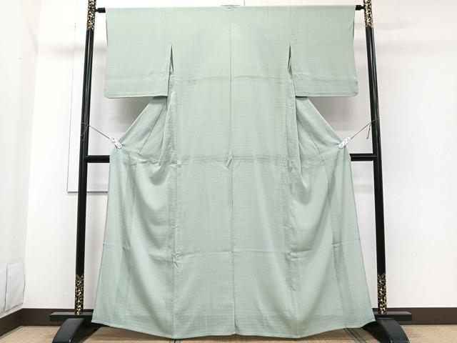 平和屋着物＊夏物　小紋　絽縮緬　杢目文　洗える着物　CABI3736xi