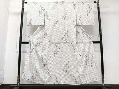 平和屋着物＊夏物　小紋　絽　小麦柄　洗える着物　CABI3737xi