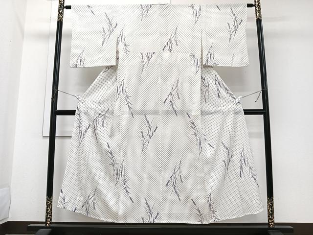 平和屋着物＊夏物　小紋　絽　小麦柄　洗える着物　CABI3737xi