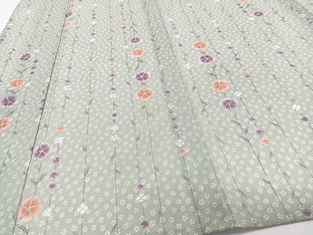 平和屋着物＊夏物　小紋　絽　枝垂れ花文　洗える着物　CABI3738xi
