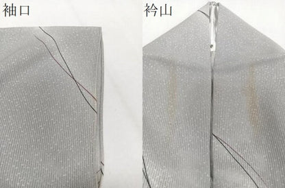 平和屋着物＊夏物　小紋　縦絽　斜線文　正絹　逸品　CABI3742xi
