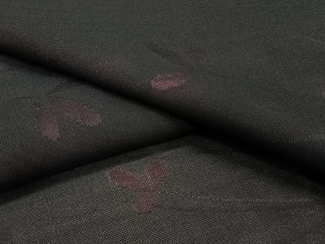 平和屋着物＊夏物　小紋　紗　枝花文　正絹　逸品　CABI3743xi