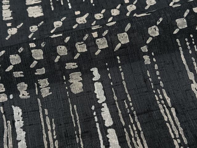 平和屋着物＊夏物　小紋　紗紬　ろうけつ染め　抽象文様　正絹　逸品　CABI3744xi