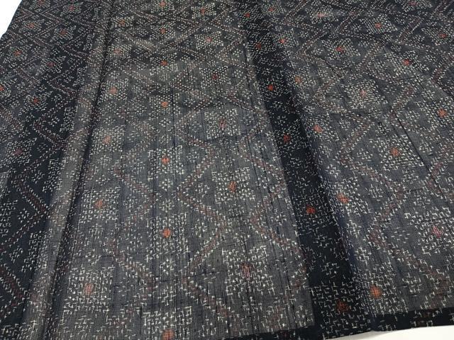 平和屋着物＊夏物　紗紬　菱間道　正絹　逸品　CABI3746xi