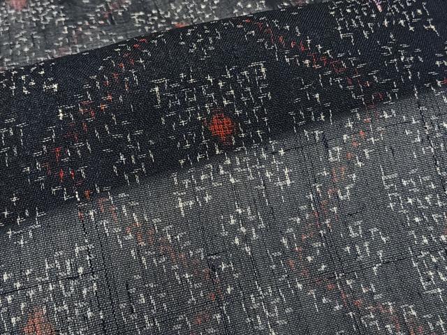 平和屋着物＊夏物　紗紬　菱間道　正絹　逸品　CABI3746xi