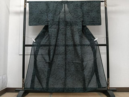 平和屋着物＊夏物　本場大島紬　夏大島　草花文　やまと誂製　正絹　逸品　CABI3751xi