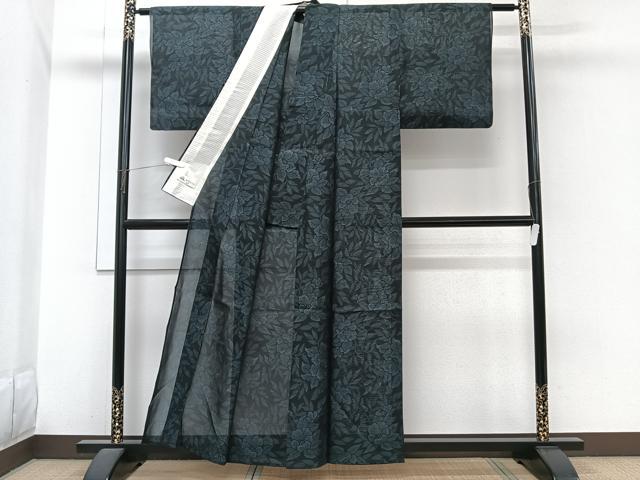 平和屋着物＊夏物　本場大島紬　夏大島　草花文　やまと誂製　正絹　逸品　CABI3751xi