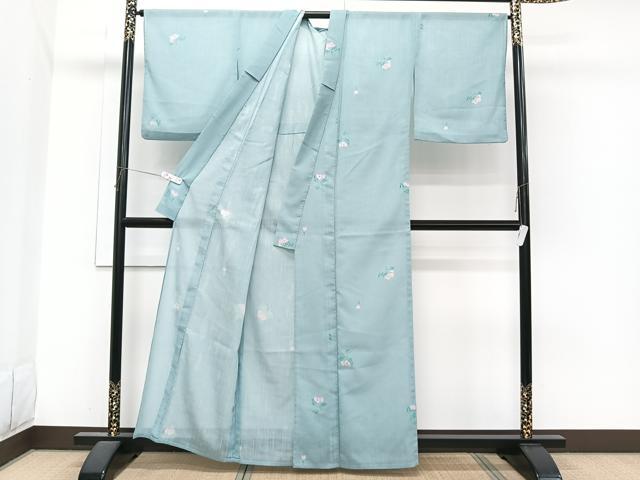 平和屋着物＊夏物　小紋　紗　成り物　洗える着物　CABI3752xi