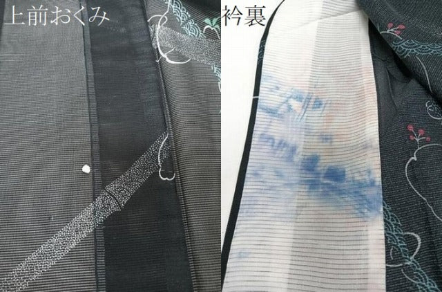 平和屋着物＊夏物　小紋　絽　花唐草竹文　洗える着物　CABI3757xi