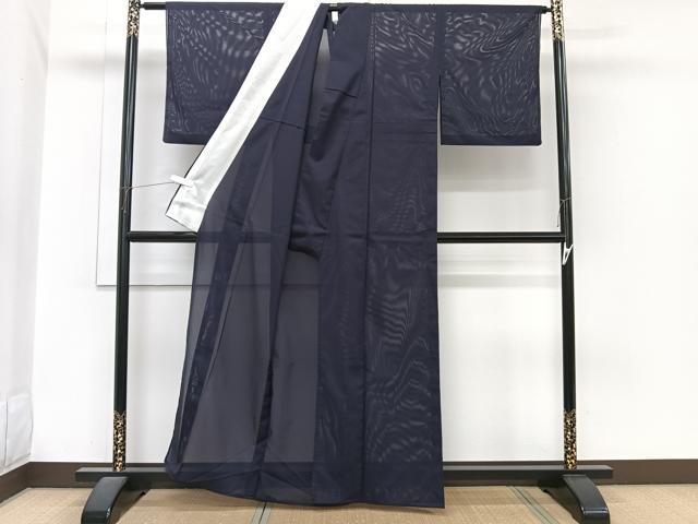 平和屋着物＊夏物　色無地　絽　濃鼠色　洗える着物　CABI3758xi