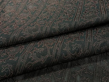 平和屋着物＊夏物　小紋　絽　花唐草文　黒地　正絹　逸品　CABI3761xi