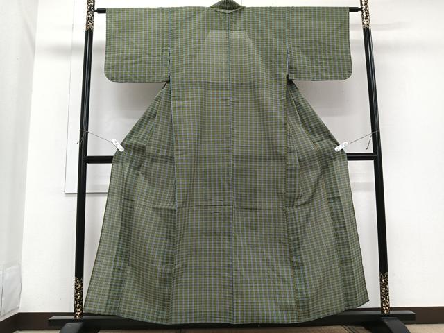 平和屋着物＊夏物　小紋　紗　格子　CABI3764xi