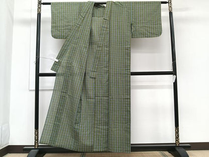 平和屋着物＊夏物　小紋　紗　格子　CABI3764xi