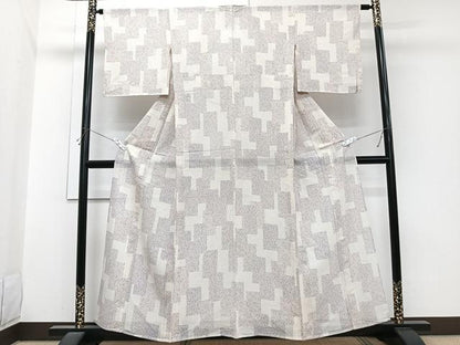 平和屋着物＊夏物　小紋　絽　色紙重ね南天文　正絹　逸品　CABI3765xi